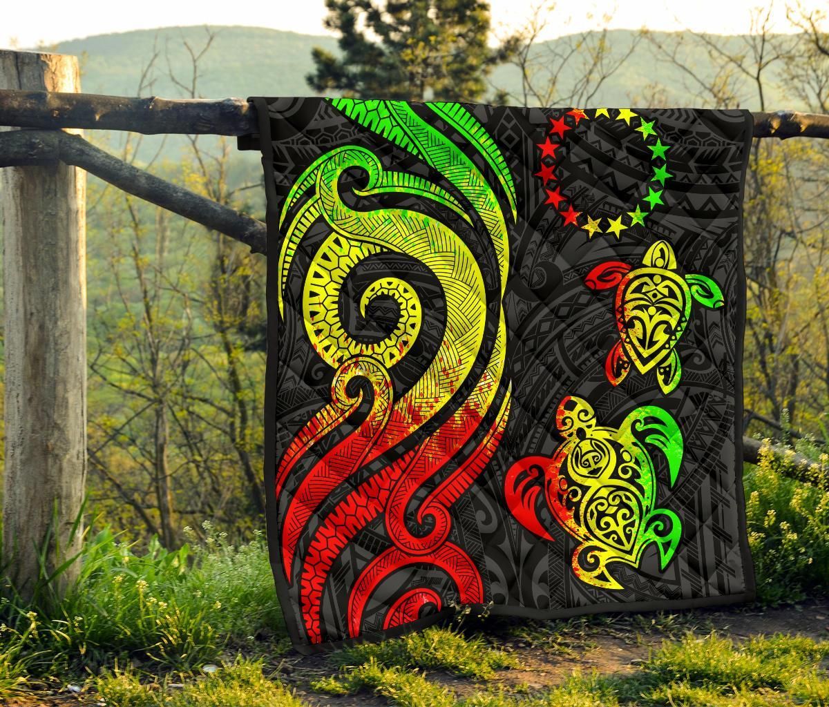 Cook Islands Premium Quilt - Reggae Tentacle Turtle