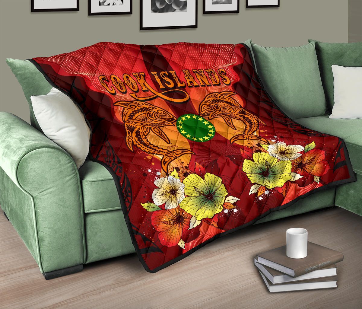 Cook Islands Premium Quilt - Tribal Tuna Fish