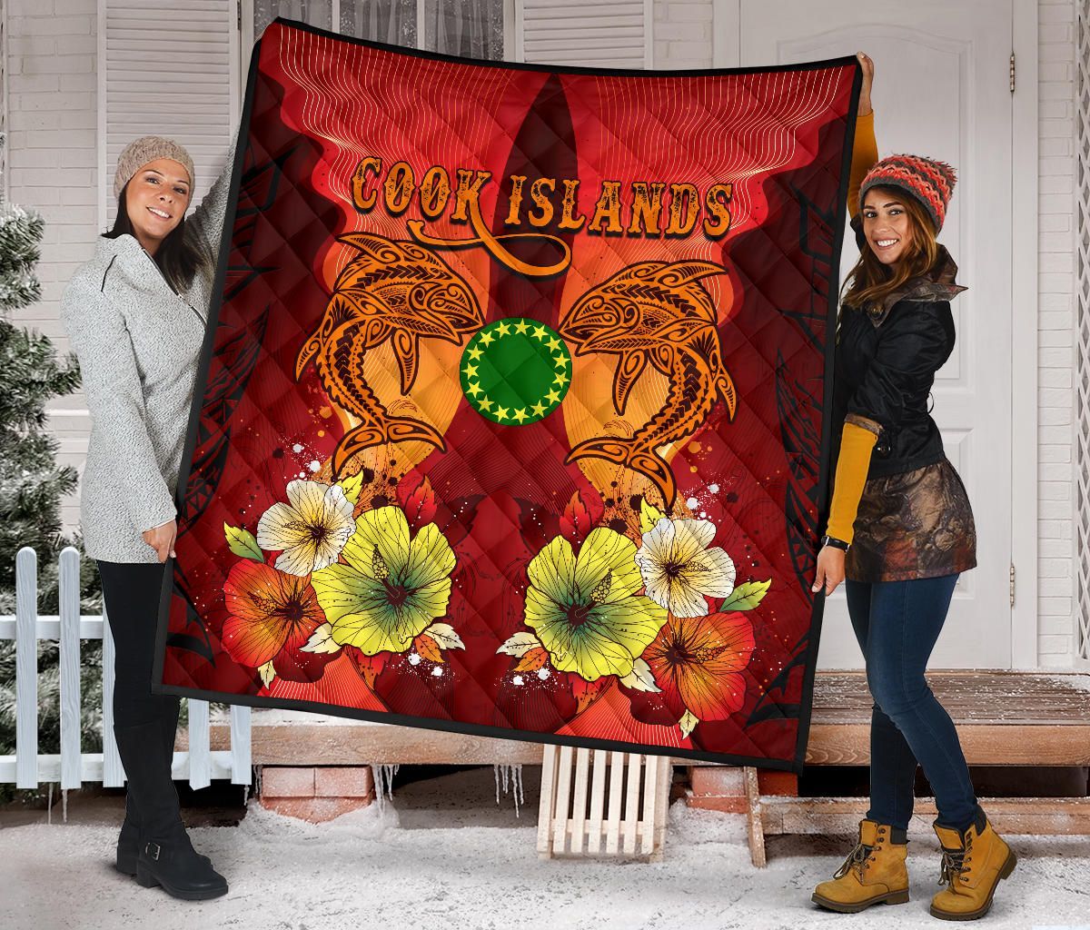 Cook Islands Premium Quilt - Tribal Tuna Fish