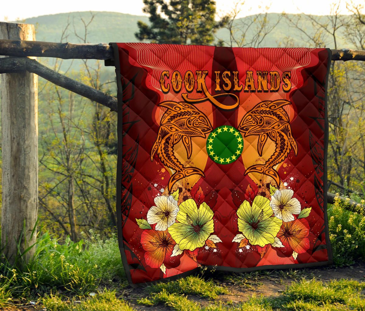 Cook Islands Premium Quilt - Tribal Tuna Fish