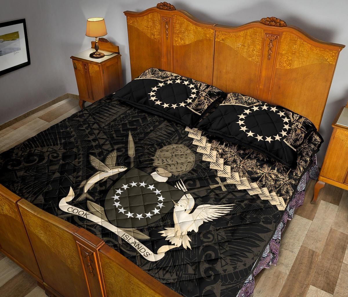 Cook Islands Polynesian Quilt Bed Set Golden Coconut