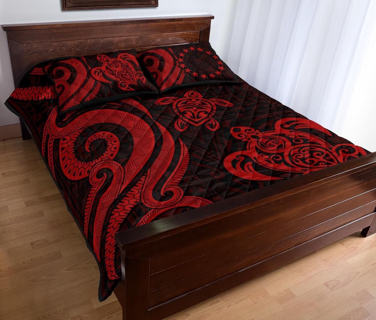 Cook Islands Quilt Bed Set - Red Tentacle Turtle