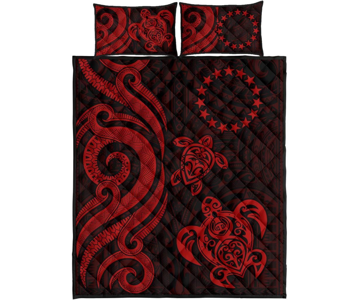 Cook Islands Quilt Bed Set - Red Tentacle Turtle