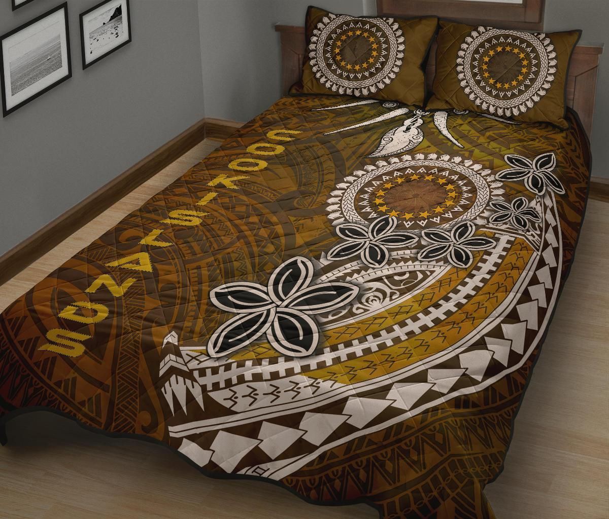 Cook Islands Quilt Bed Sets - Polynesian Boar Tusk