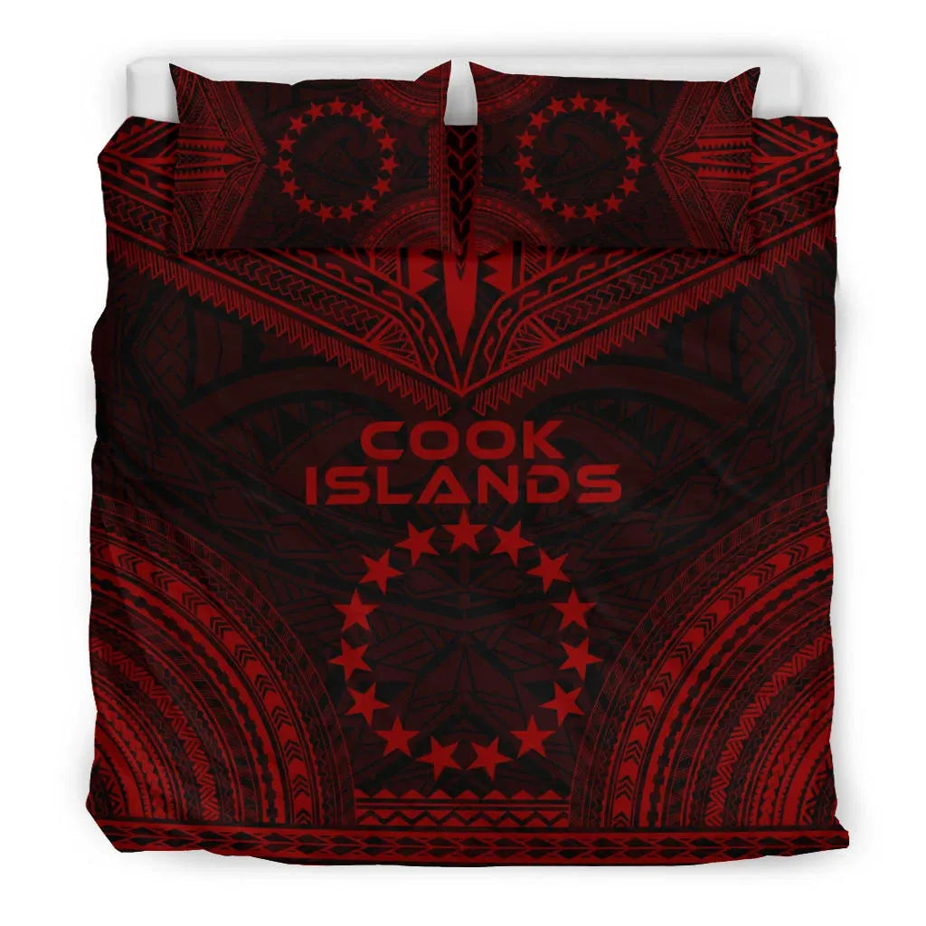 Cook Islands Polynesian Chief Duvet Cover Set - Red Version