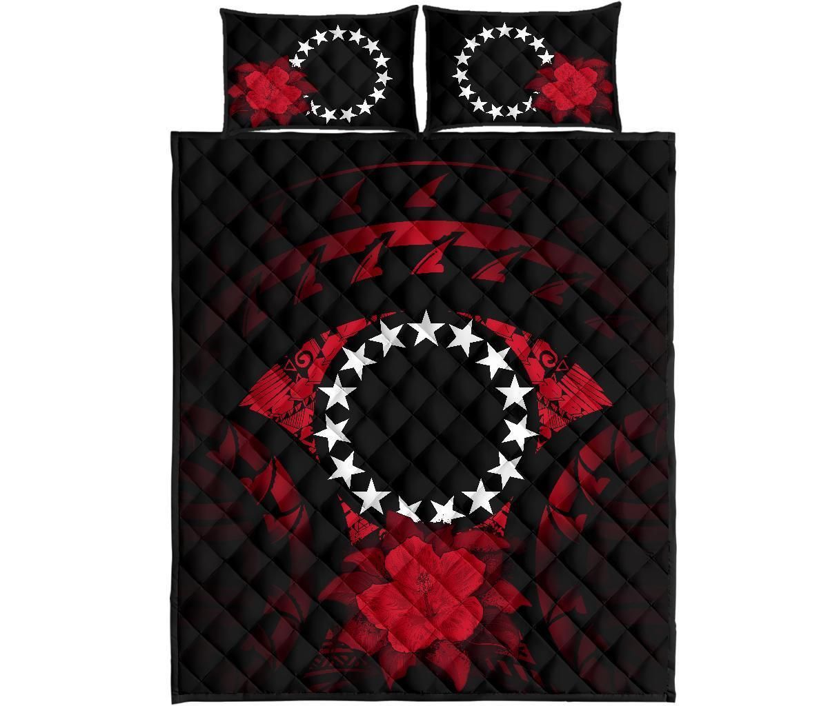 Cook Islands Polynesian Quilt Bed Set Hibiscus Red