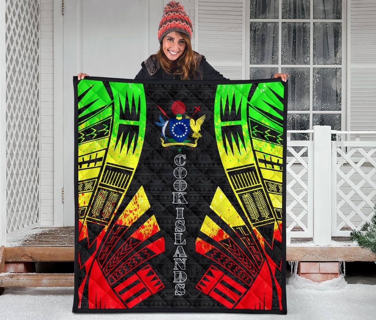 Cook Islands Premium Quilt - Cook Islands Polynesian Reggae Tattoo