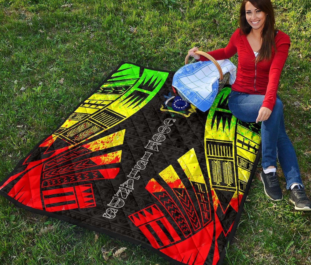 Cook Islands Premium Quilt - Cook Islands Polynesian Reggae Tattoo
