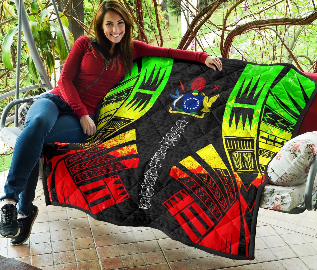 Cook Islands Premium Quilt - Cook Islands Polynesian Reggae Tattoo