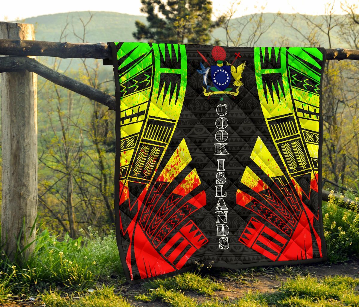 Cook Islands Premium Quilt - Cook Islands Polynesian Reggae Tattoo