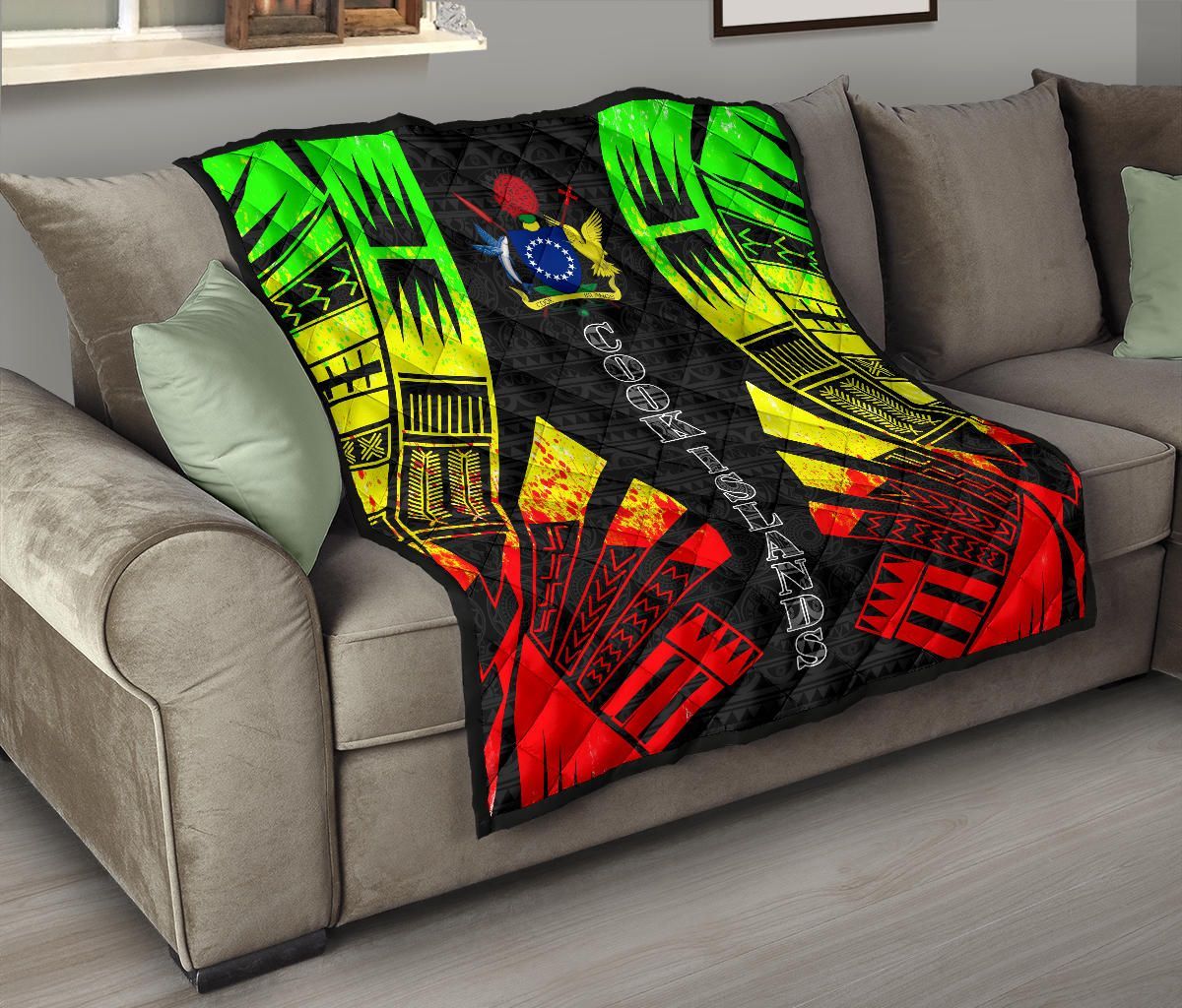 Cook Islands Premium Quilt - Cook Islands Polynesian Reggae Tattoo