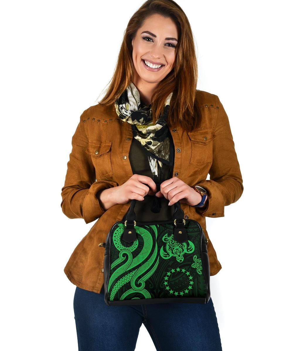 Cook Islands Shoulder Handbag - Green Tentacle Turtle