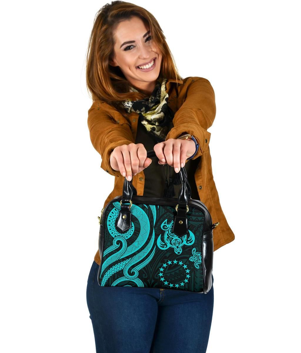 Cook Islands Shoulder Handbag - Turquoise Tentacle Turtle