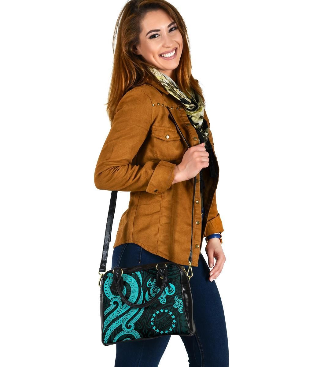 Cook Islands Shoulder Handbag - Turquoise Tentacle Turtle