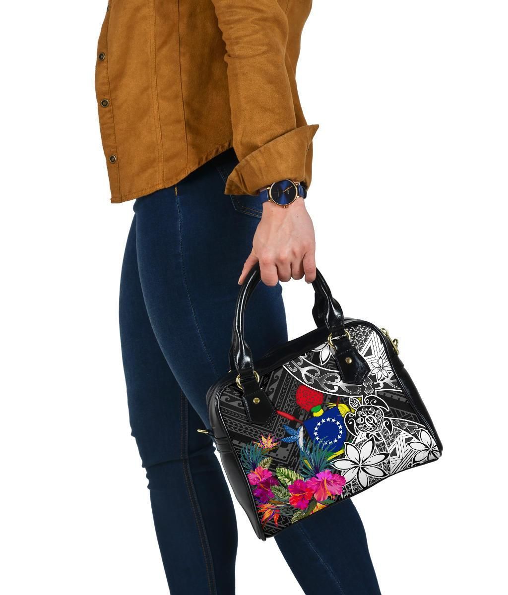 Cook Islands Shoulder Handbag - Turtle Plumeria Banana Leaf