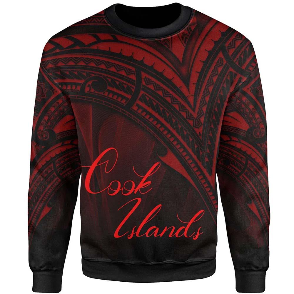 Cook Islands Sweatshirt - Cross Style Red Color