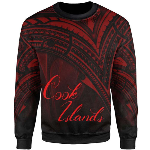 Cook Islands Sweatshirt - Cross Style Red Color
