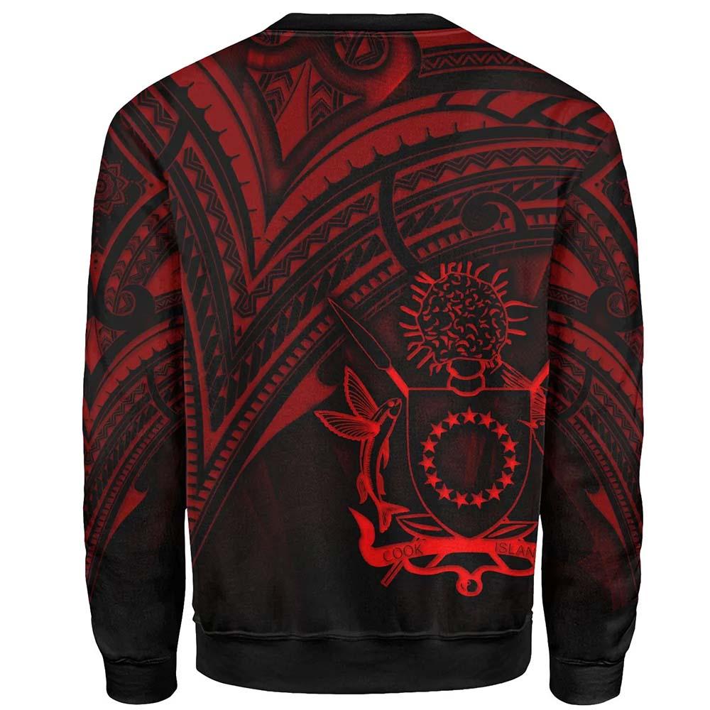 Cook Islands Sweatshirt - Cross Style Red Color