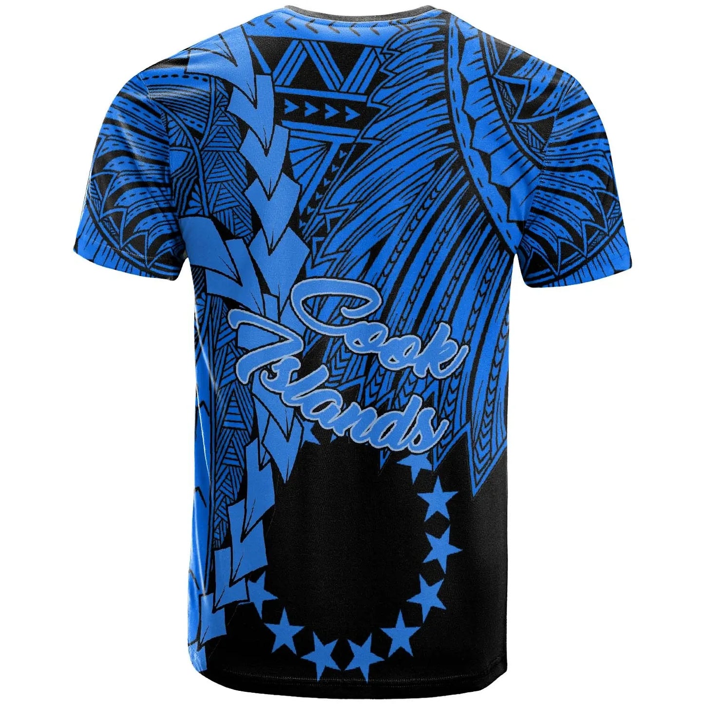 Cook Islands T-Shirt - Tribal Wave Tattoo Blue