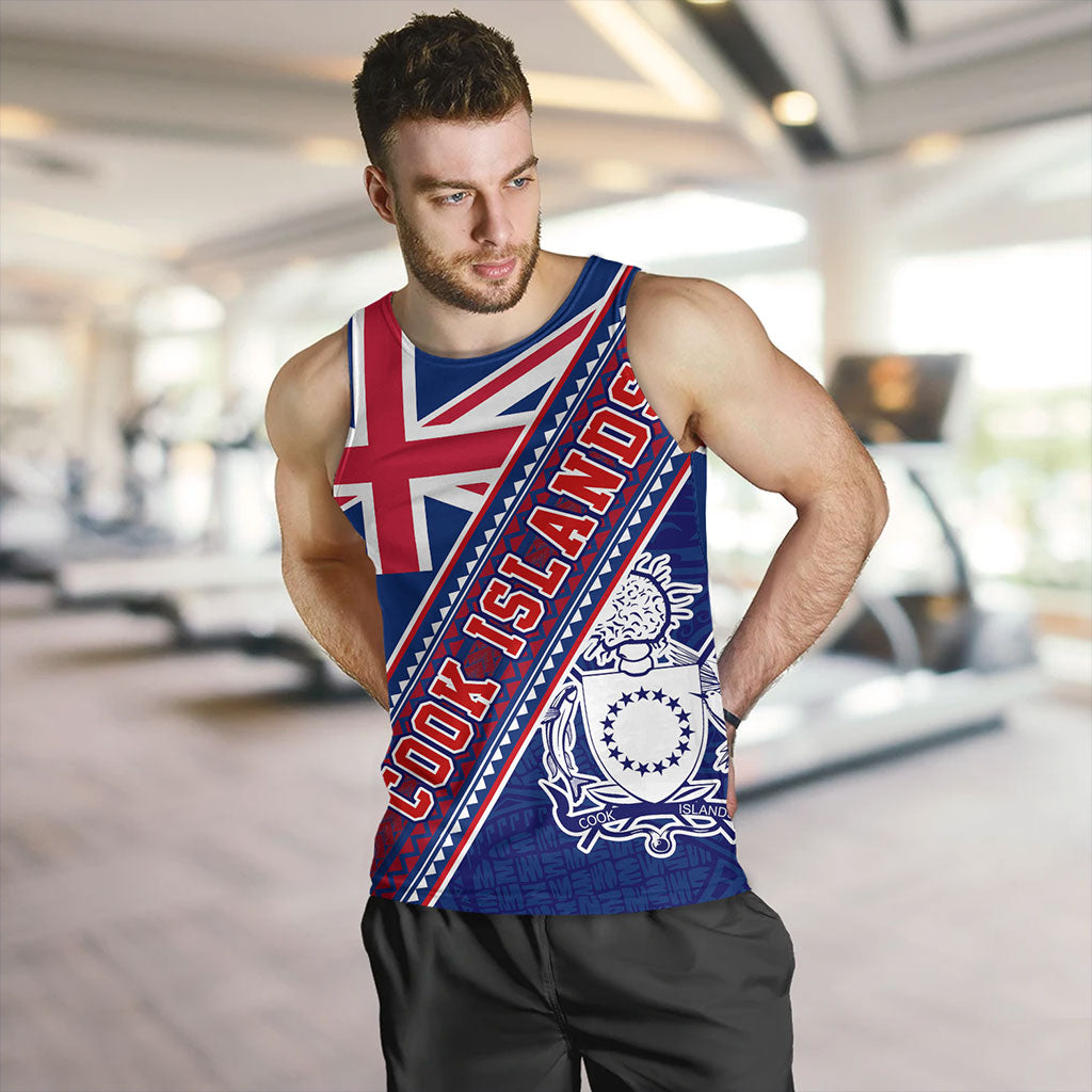 Cook Islands Tank Top Flag And Coat Of Arms