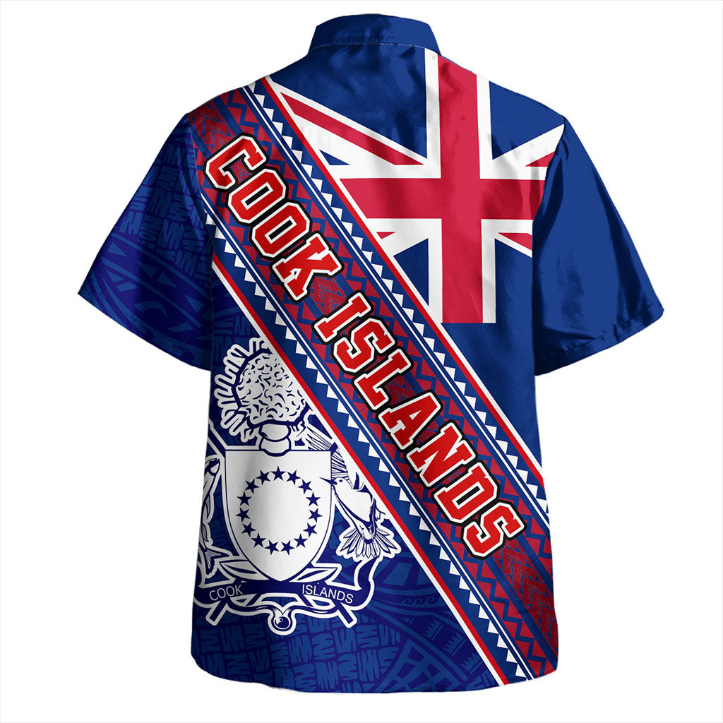 Cook Islands Hawaiian Shirt Flag And Coat Of Arms