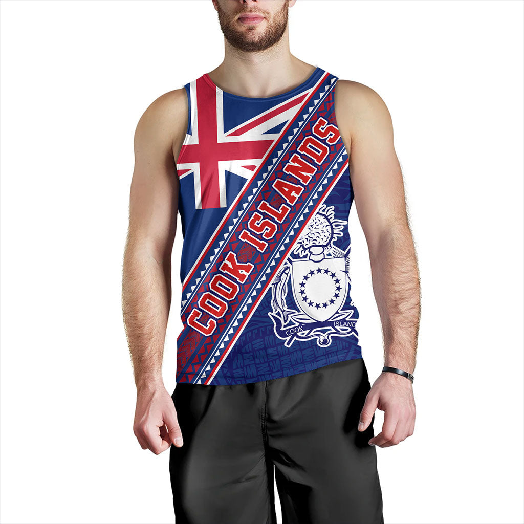 Cook Islands Tank Top Flag And Coat Of Arms