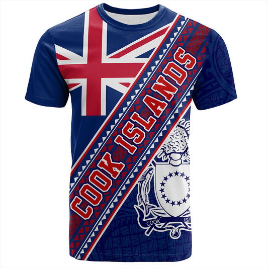 Cook Islands T-Shirt Flag And Coat Of Arms