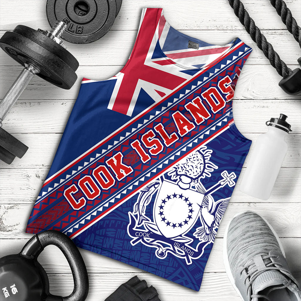 Cook Islands Tank Top Flag And Coat Of Arms