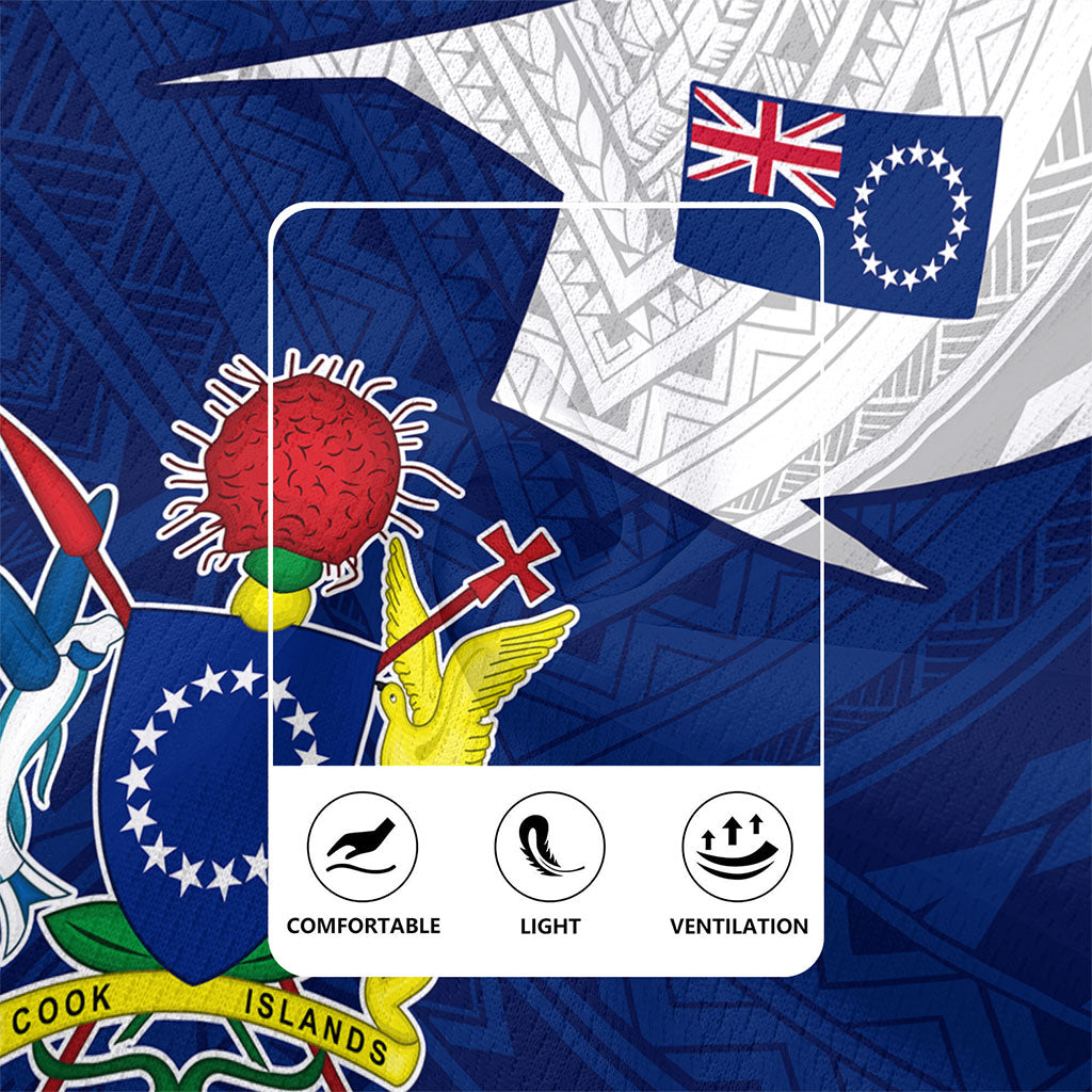 Cook Islands Rugby Jersey Polynesian Tattoo Flag And Coat Of Arms