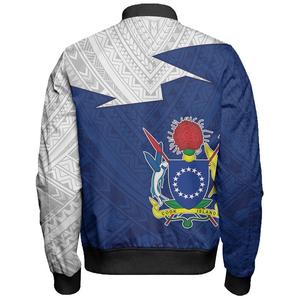 Cook Islands Bomber Jacket Polynesian Tattoo Flag And Coat Of Arms