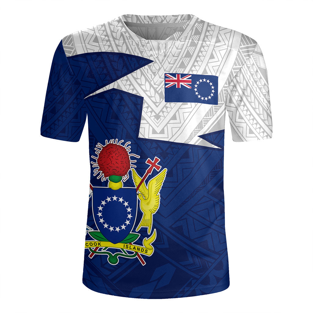 Cook Islands Rugby Jersey Polynesian Tattoo Flag And Coat Of Arms