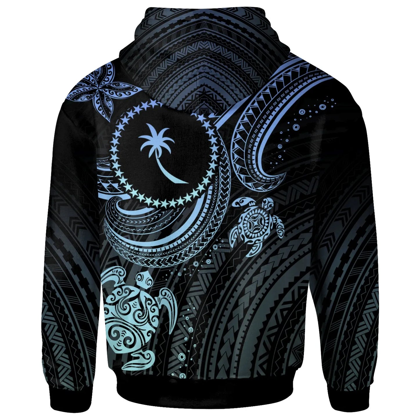 Chuuk Custom Personalised Hoodie - Blue Turtle