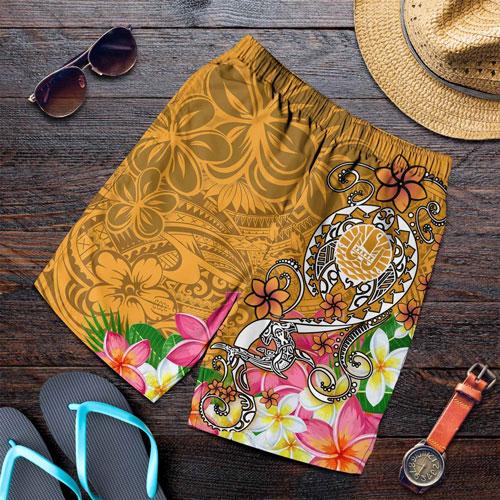 Tahiti Men Shorts - Turtle Plumeria (Gold)