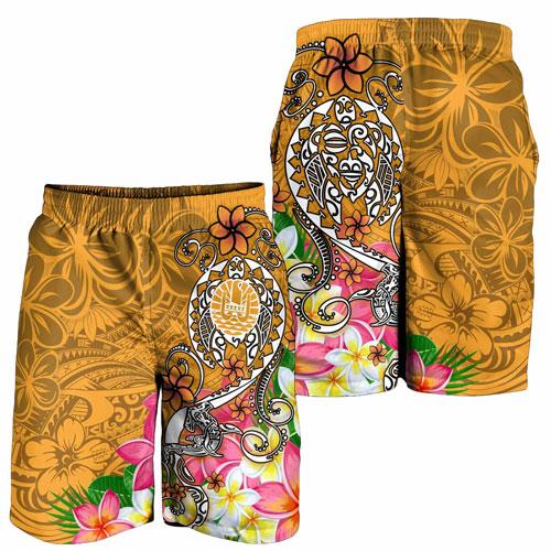 Tahiti Men Shorts - Turtle Plumeria (Gold)