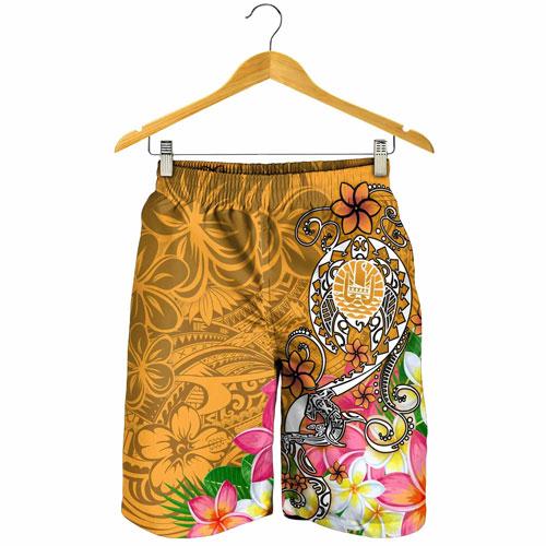 Tahiti Men Shorts - Turtle Plumeria (Gold)