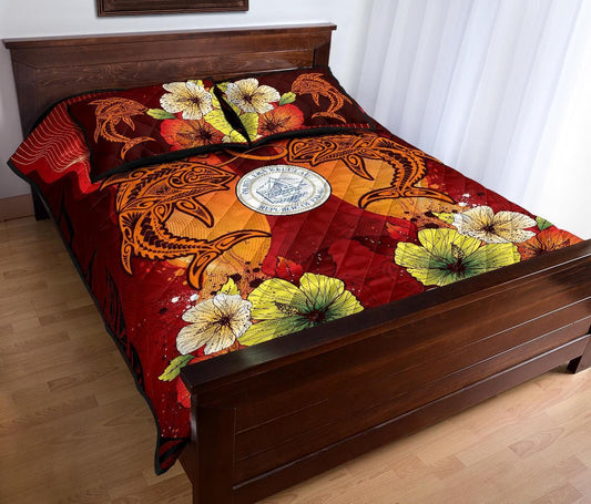 Palau Custom Personalised Quilt Bed Sets - Tribal Tuna Fish