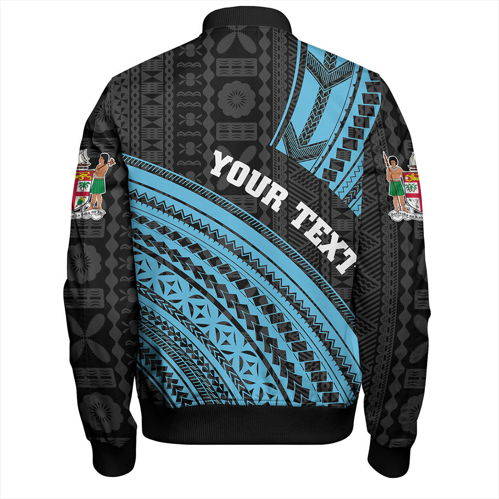 Fiji Bomber Jacket Custom Melanesian Tattoo Simple