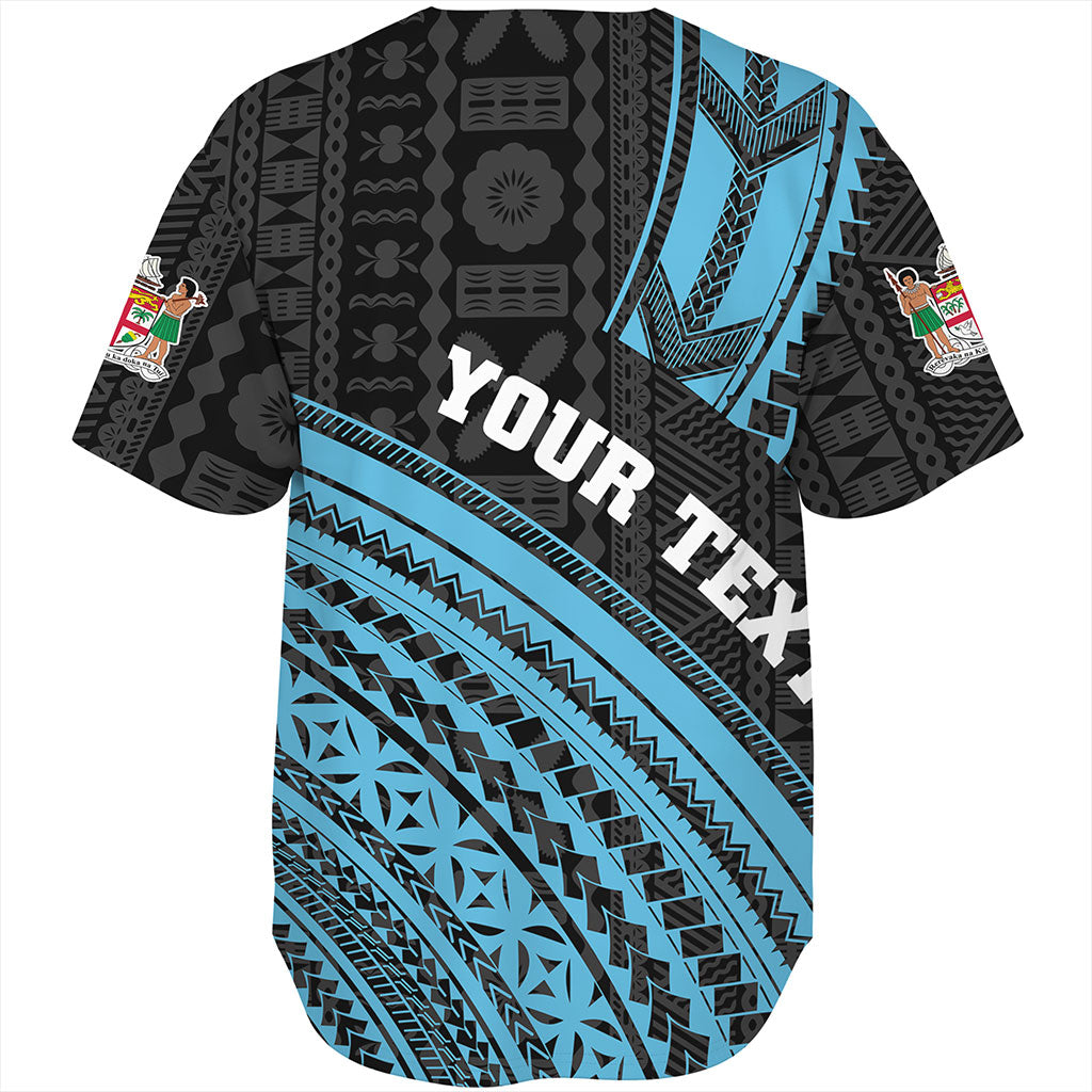 Fiji Baseball Shirt Custom Melanesian Tattoo Simple