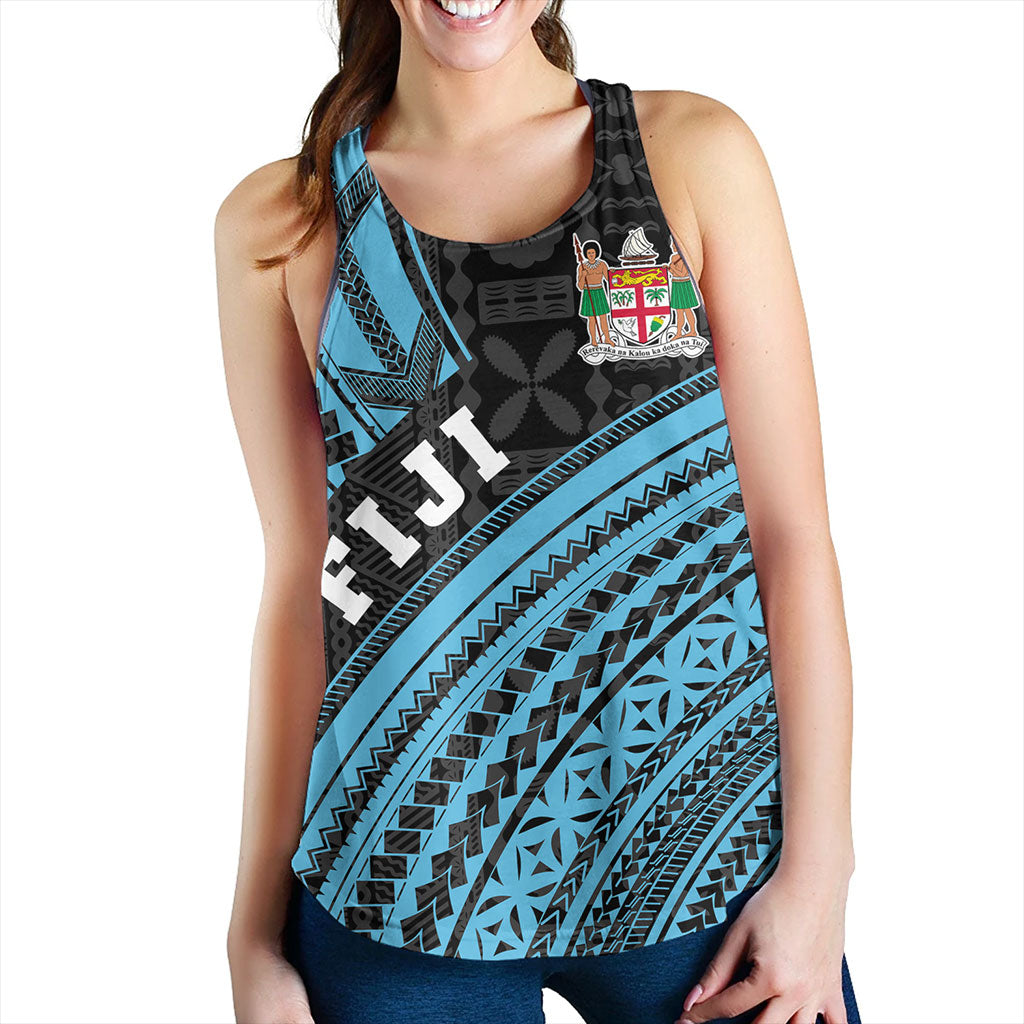 Fiji Women Tank Custom Melanesian Tattoo Simple