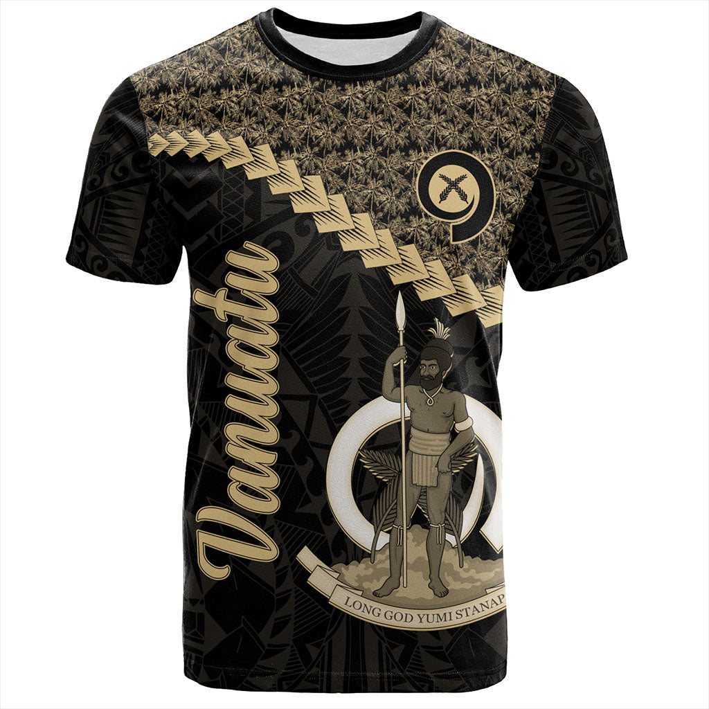 Vanuatu T-Shirt Custom Melanesia Tribal Golden Coconut
