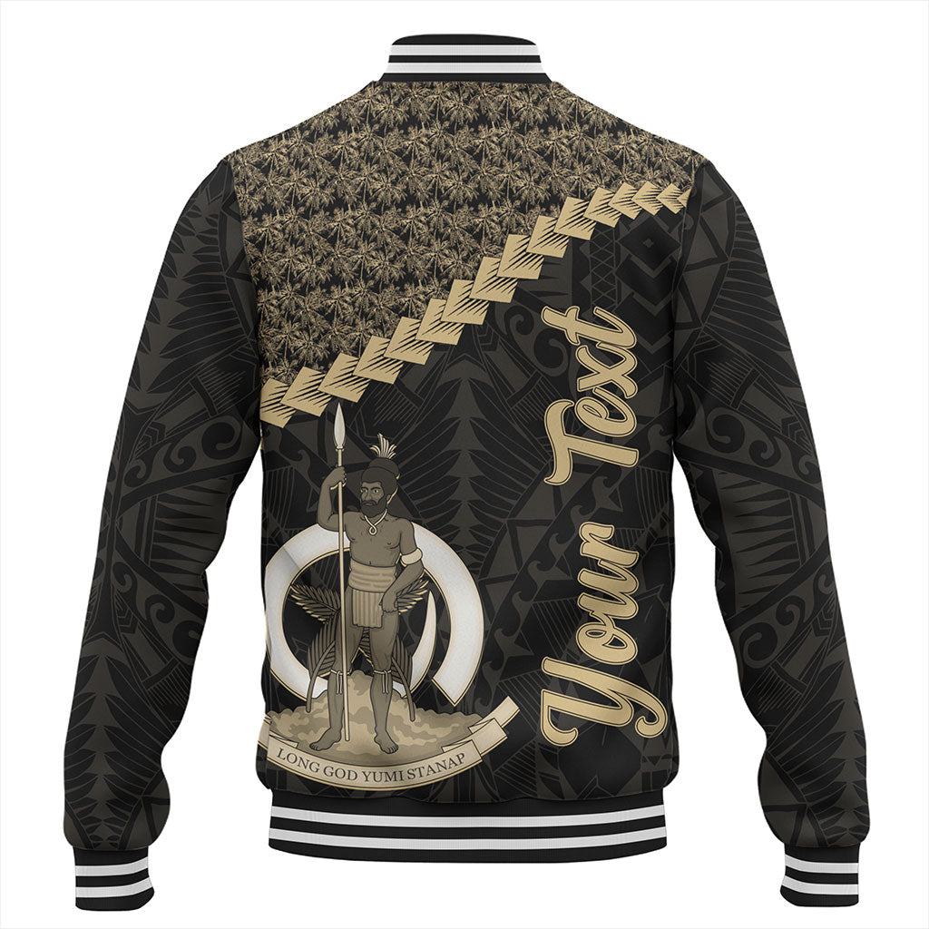Vanuatu Baseball Jacket Custom Melanesia Tribal Golden Coconut