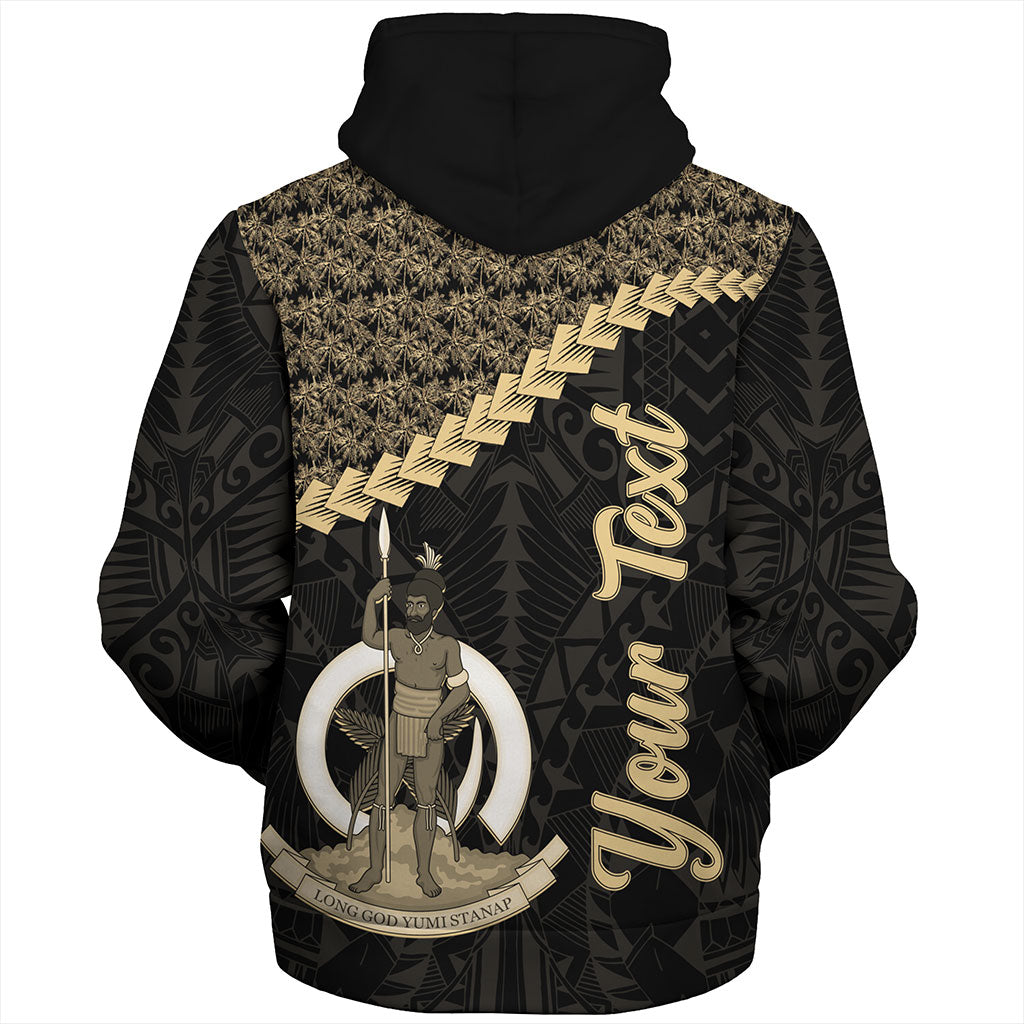 Vanuatu Sherpa Hoodie Custom Melanesia Tribal Golden Coconut