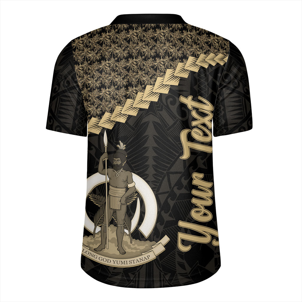 Vanuatu Rugby Jersey Custom Melanesia Tribal Golden Coconut
