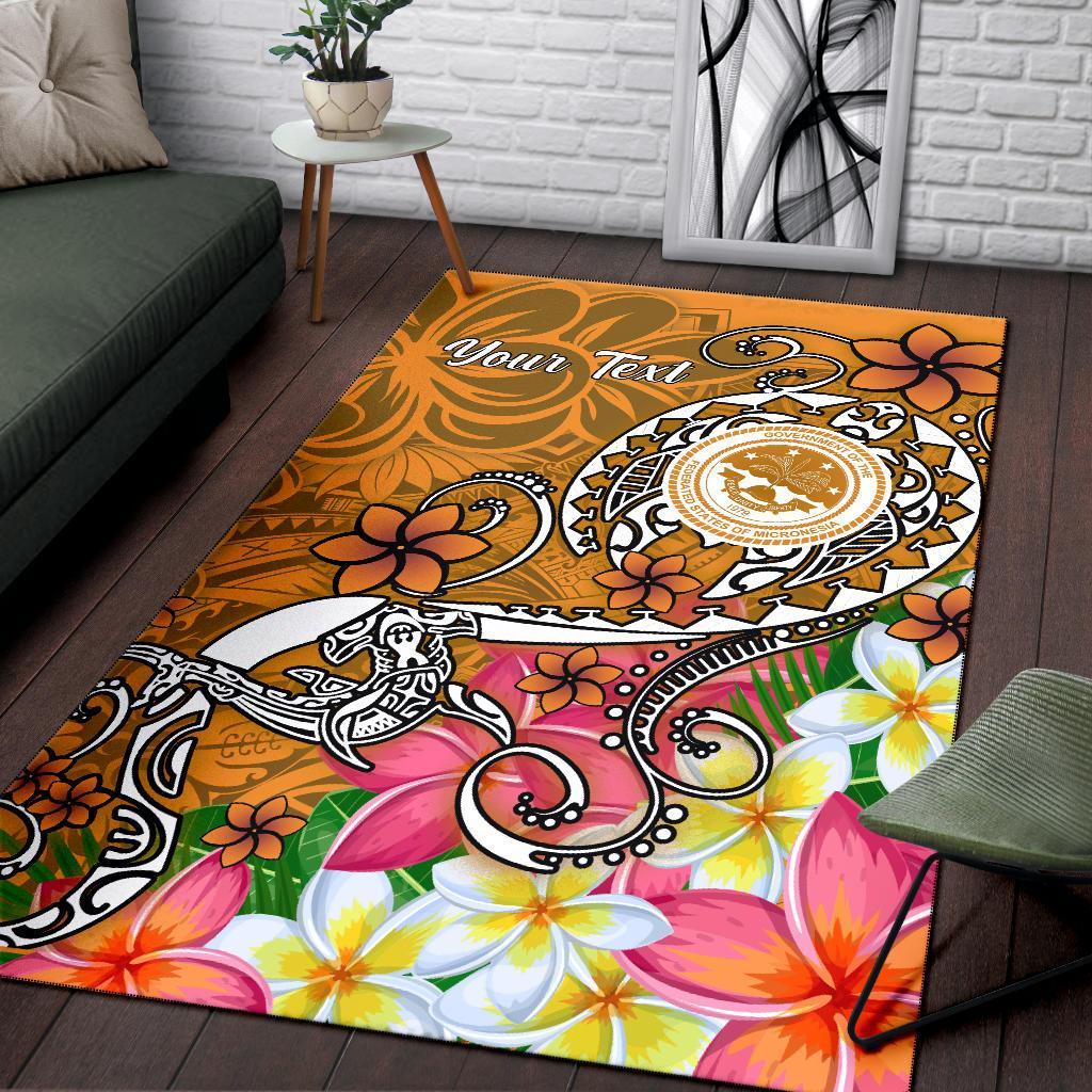 FSM Custom Personalised Area Rug - Turtle Plumeria (Gold)