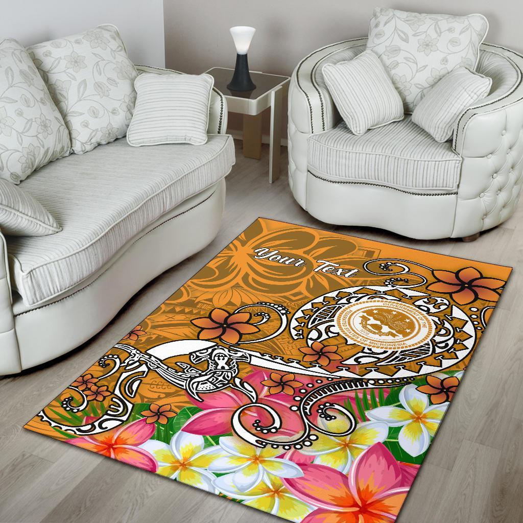 FSM Custom Personalised Area Rug - Turtle Plumeria (Gold)