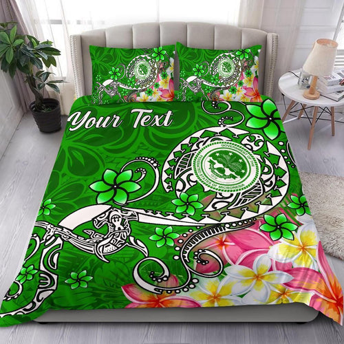 FSM Custom Personalised Bedding Set - Turtle Plumeria (Green)