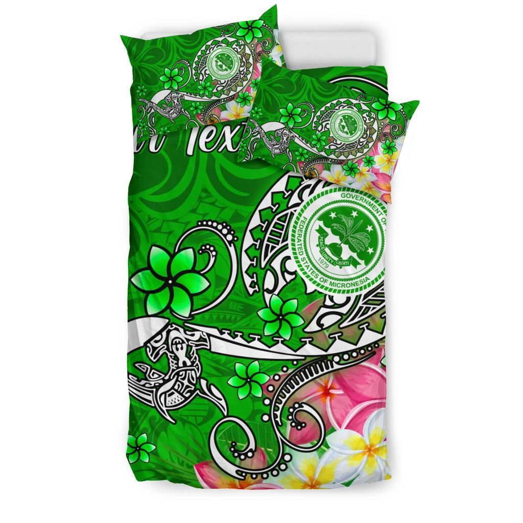 FSM Custom Personalised Bedding Set - Turtle Plumeria (Green)