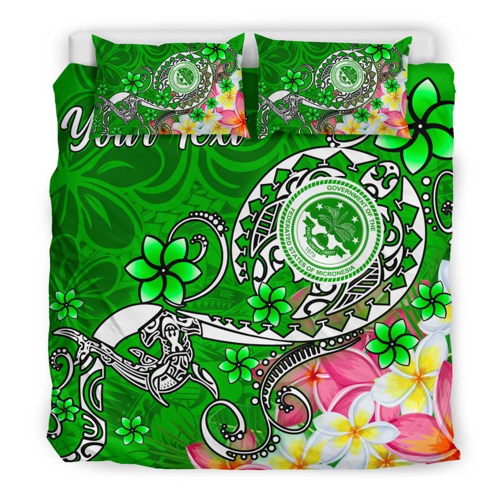FSM Custom Personalised Bedding Set - Turtle Plumeria (Green)