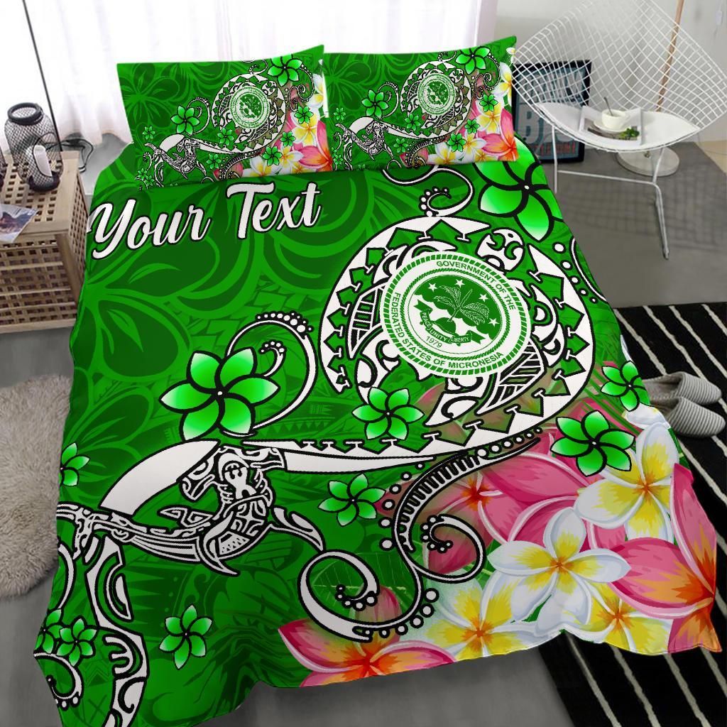 FSM Custom Personalised Bedding Set - Turtle Plumeria (Green)
