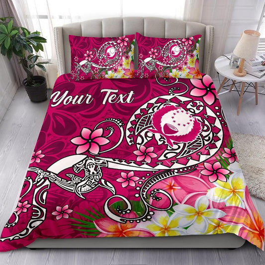 Pohnpei Custom Personalised Bedding Set - Turtle Plumeria (Pink)